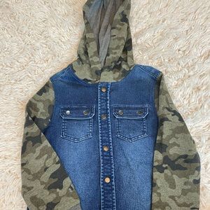 Camo+ denim shirt